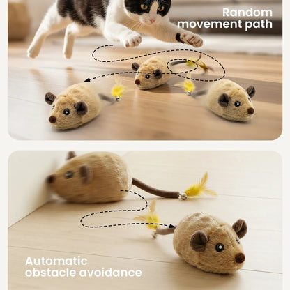 Geoorood Automatic Electric Cat Toy with Random Movement – USB Rechargeable Mouse Toy for Indoor Cats, Keeps Them Active & Entertained
